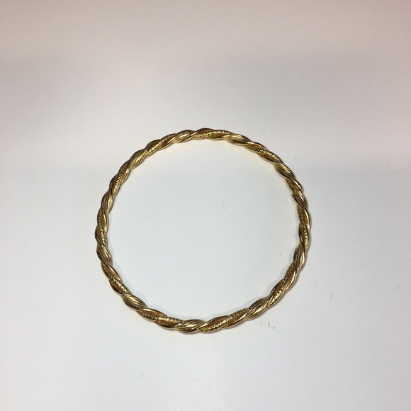 Gold tone Monet rope bangle bracelet - Picture 2 of 2